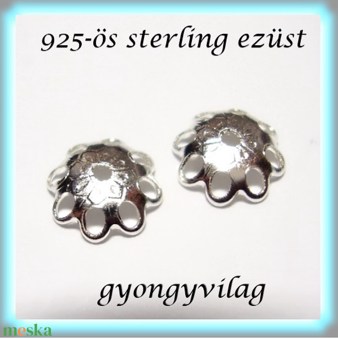 925-ös sterling ezüst gyöngykupak    EGYK 34-6 2db/csomag - kellékek & szerszámok - gyöngyfűzés kellékek - fém köztesek - Meska.hu
