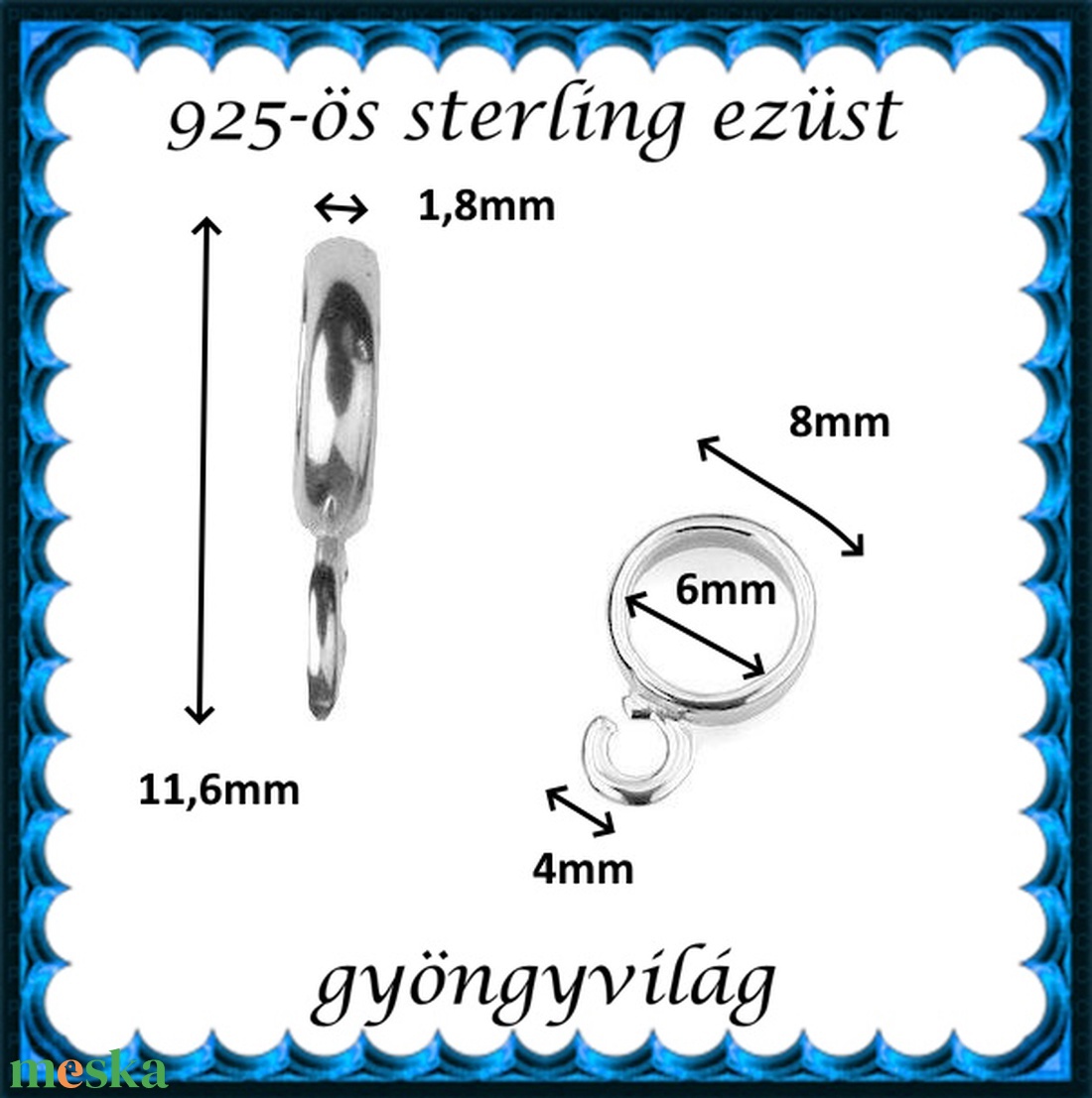 925-ös sterling ezüst ékszerkellék: medáltartó, medálkapocs EMT 52 - kellékek & szerszámok - ékszerkellék - medáltartó, medálkapocs - Meska.hu 925-ös sterling ezüst ékszerkellék: medáltartó, medálkapocs EMT 52 - kellékek & szerszámok - ékszerkellék - medáltartó, medálkapocs - Meska.hu