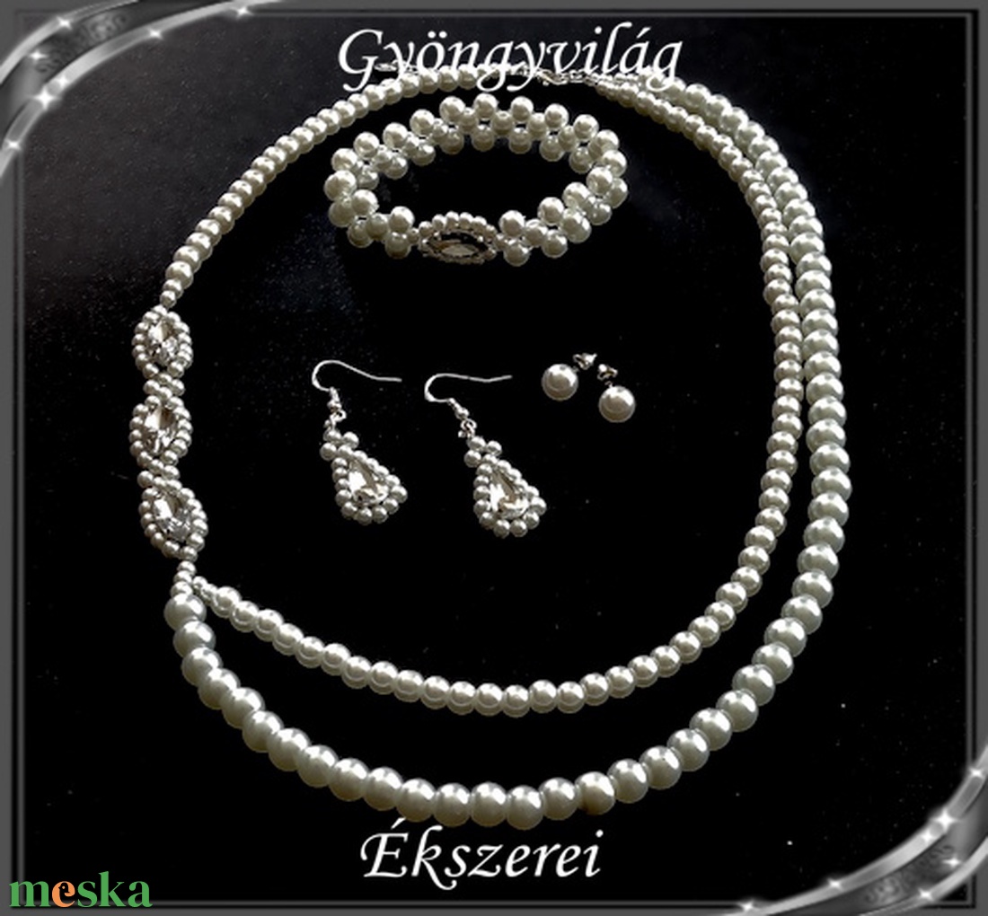 Esküvői, menyasszonyi, alkalmi ékszer szett, SSZE925-TEK02-1-2 FEHÉR - esküvő - ékszer - ékszerszett - Meska.hu Esküvői, menyasszonyi, alkalmi ékszer szett, SSZE925-TEK02-1-2 FEHÉR - esküvő - ékszer - ékszerszett - Meska.hu