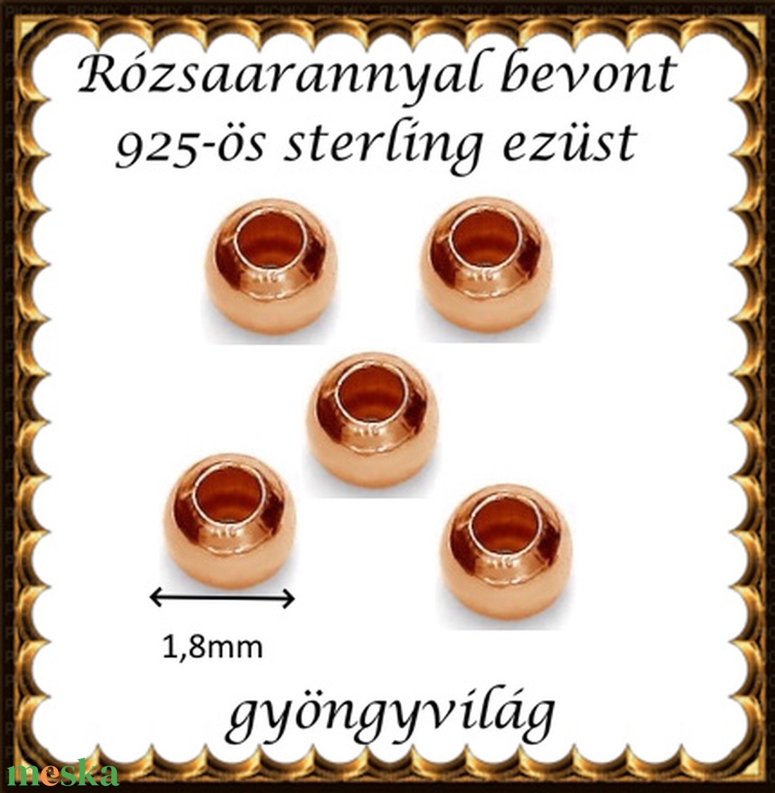 925-ös sterling ezüst ékszerkellék: köztes / gyöngy / dísz  EKÖ 10-1,8rg 5db / csomag - kellékek & szerszámok - gyöngyfűzés kellékek - fém köztesek - Meska.hu