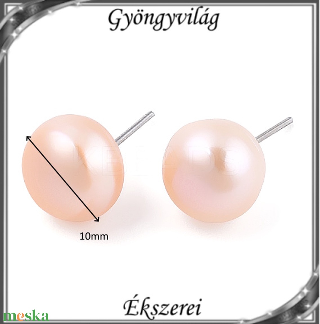Fülbevalók: igazgyöngy , 925-ös sterling ezüst SFE-IGY02-10 barack - ékszer - fülbevaló - pötty fülbevaló - Meska.hu Fülbevalók: igazgyöngy , 925-ös sterling ezüst SFE-IGY02-10 barack - ékszer - fülbevaló - pötty fülbevaló - Meska.hu