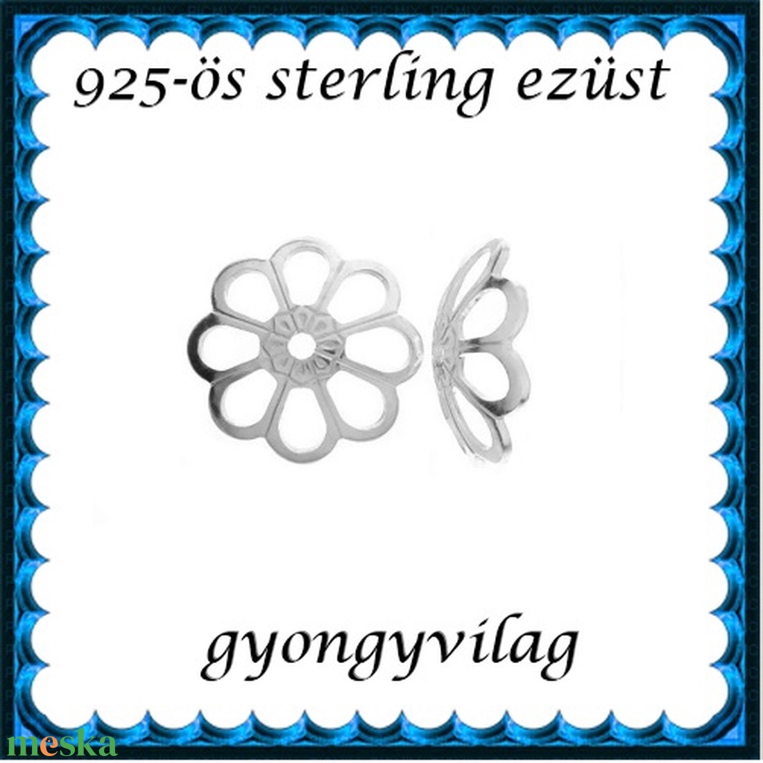 925-ös sterling ezüst gyöngykupak 1db/ csomag EGYK 29-6 - kellékek & szerszámok - gyöngyfűzés kellékek - fém köztesek - Meska.hu 925-ös sterling ezüst gyöngykupak 1db/ csomag EGYK 29-6 - kellékek & szerszámok - gyöngyfűzés kellékek - fém köztesek - Meska.hu