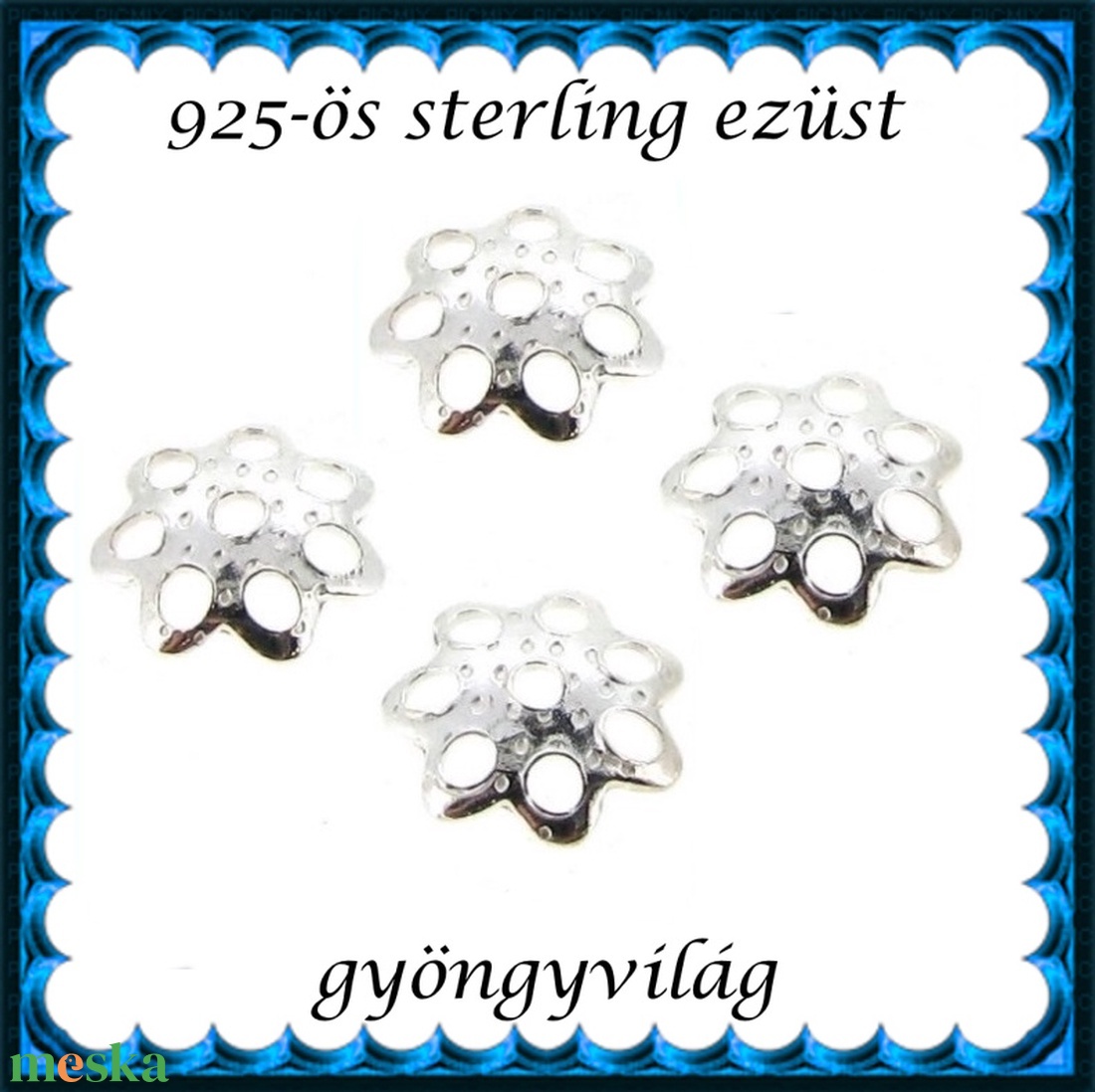 925-ös sterling ezüst ékszerkellék: gyöngykupak EGYK 19-5 4db/csomag - kellékek & szerszámok - gyöngyfűzés kellékek - gyöngykupak - Meska.hu 925-ös sterling ezüst ékszerkellék: gyöngykupak EGYK 19-5 4db/csomag - kellékek & szerszámok - gyöngyfűzés kellékek - gyöngykupak - Meska.hu