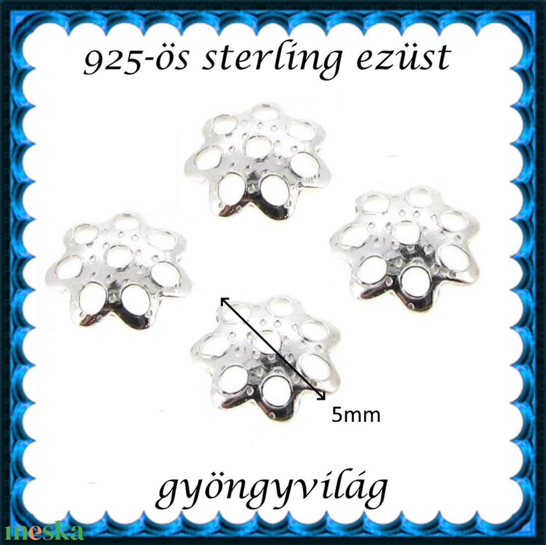 925-ös sterling ezüst ékszerkellék: gyöngykupak EGYK 19-5 4db/csomag - kellékek & szerszámok - gyöngyfűzés kellékek - gyöngykupak - Meska.hu 925-ös sterling ezüst ékszerkellék: gyöngykupak EGYK 19-5 4db/csomag - kellékek & szerszámok - gyöngyfűzés kellékek - gyöngykupak - Meska.hu