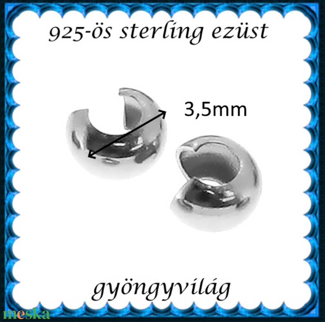 925-ös sterling ezüst ékszerkellék: csomótakaró ECST 01-3,5e - kellékek & szerszámok - gyöngyfűzés kellékek - egyéb alkatrész - Meska.hu 925-ös sterling ezüst ékszerkellék: csomótakaró ECST 01-3,5e - kellékek & szerszámok - gyöngyfűzés kellékek - egyéb alkatrész - Meska.hu