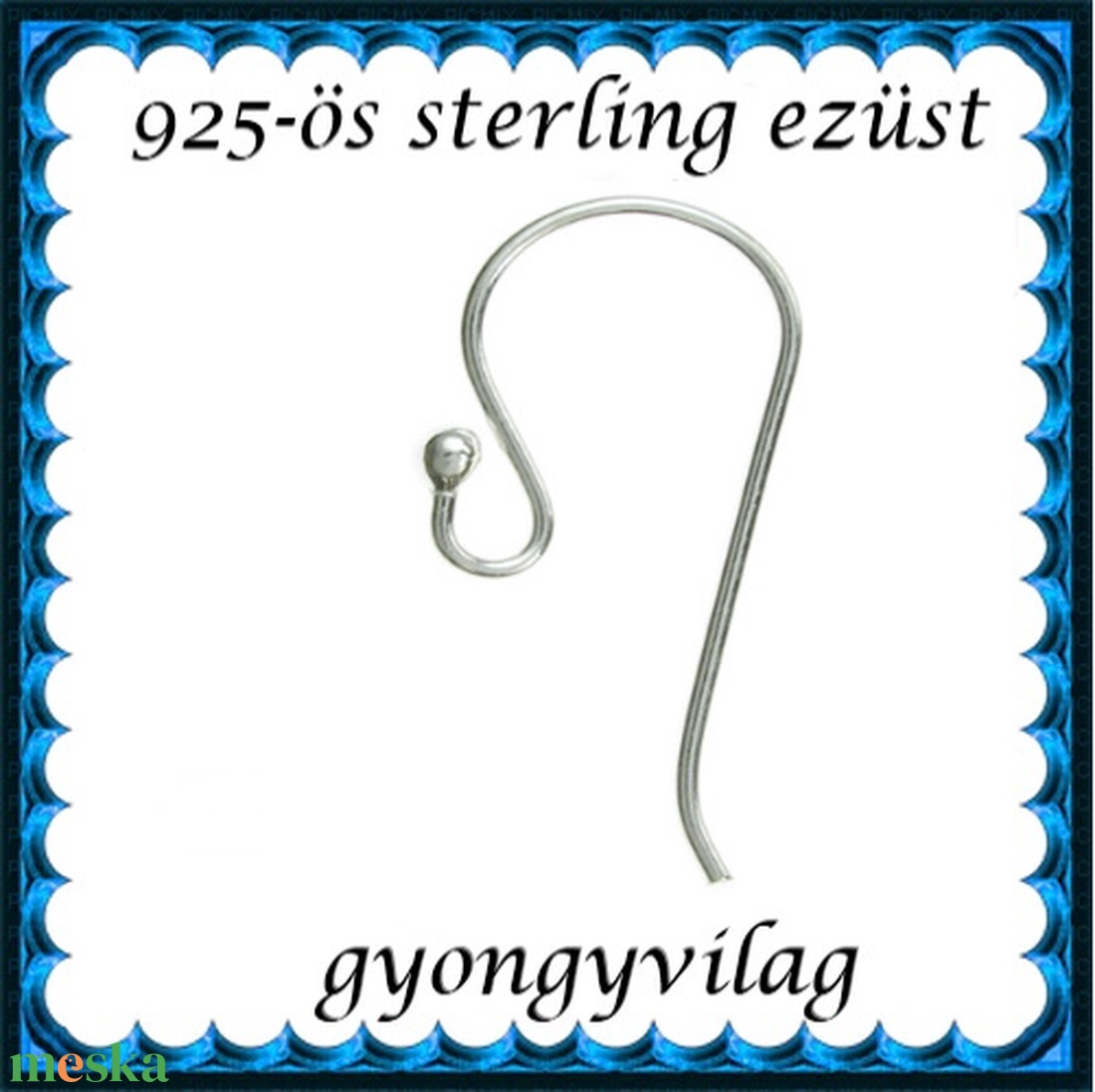 925-ös sterling ezüst ékszerkellék: fülbevalóalap akasztós EFK A 01-1 - kellékek & szerszámok - gyöngyfűzés kellékek - egyéb alkatrész - Meska.hu 925-ös sterling ezüst ékszerkellék: fülbevalóalap akasztós EFK A 01-1 - kellékek & szerszámok - gyöngyfűzés kellékek - egyéb alkatrész - Meska.hu