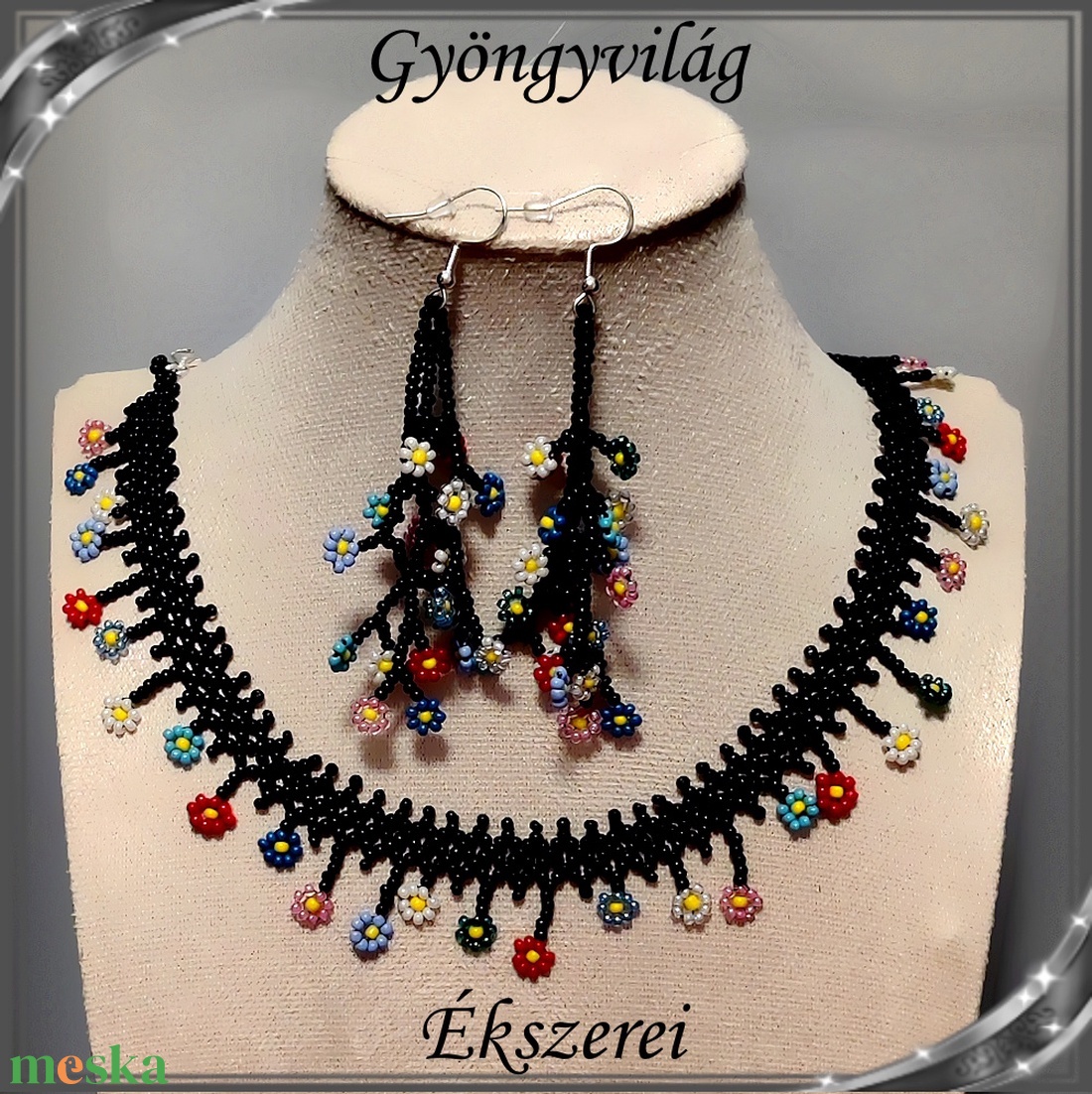 Ékszerek-szettek: gyöngy fülbevaló - nyaklánc szett SSZ-E925-ÜGY01-1-35 - ékszer - ékszerszett - Meska.hu