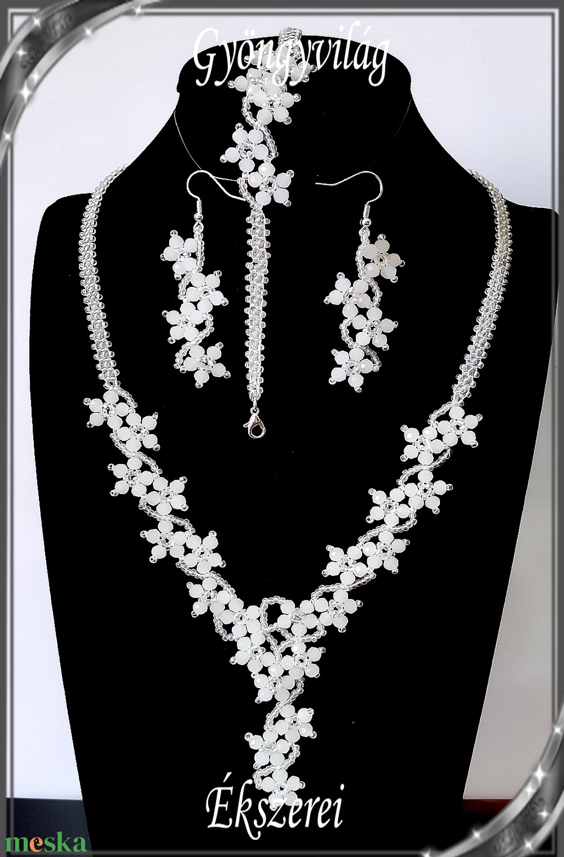 Esküvői, menyasszonyi, alkalmi ékszer szett,  SSZEB-GY02-br white opal - esküvő - ékszer - ékszerszett - Meska.hu