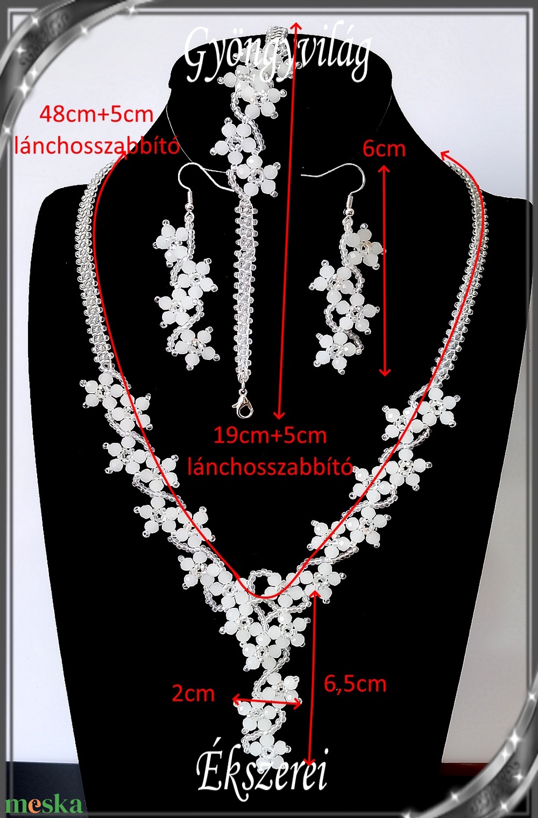 Esküvői, menyasszonyi, alkalmi ékszer szett,  SSZEB-GY02-br white opal - esküvő - ékszer - ékszerszett - Meska.hu