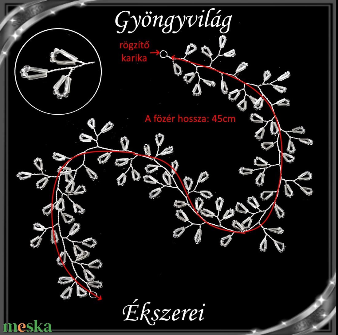 Ékszerek-hajdíszek, hajcsatok: Esküvői, menyasszonyi, alkalmi hajdísz S-H-FÜ22-2-45e - esküvő - hajdísz - kontydísz & hajdísz - Meska.hu Ékszerek-hajdíszek, hajcsatok: Esküvői, menyasszonyi, alkalmi hajdísz S-H-FÜ22-2-45e - esküvő - hajdísz - kontydísz & hajdísz - Meska.hu