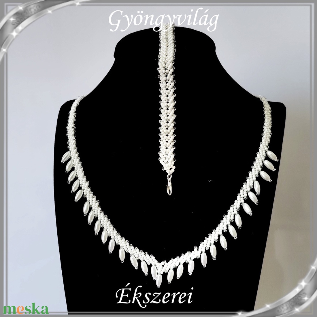Esküvői, menyasszonyi, alkalmi ékszer szett,  SSZEB-GY04-2 - esküvő - ékszer - nyaklánc - Meska.hu