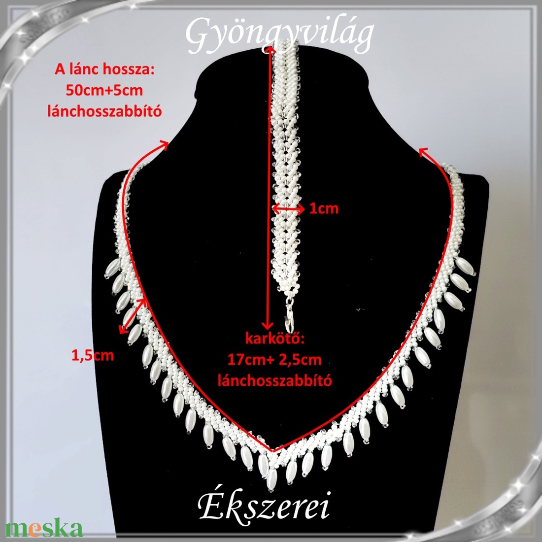 Esküvői, menyasszonyi, alkalmi ékszer szett,  SSZEB-GY04-2 - esküvő - ékszer - nyaklánc - Meska.hu