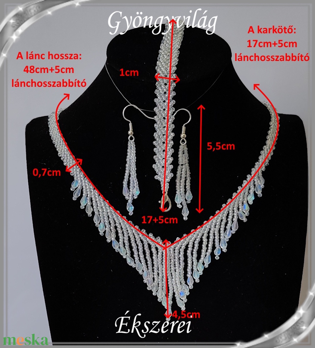 Esküvői, menyasszonyi, alkalmi ékszer szett,  SSZEB-GY05-1 - esküvő - ékszer - nyaklánc - Meska.hu