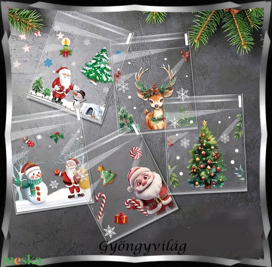Ékszerek-csomagoló anyag: Karácsonyi celofán zacskó EK-Z14 több féle - karácsony - karácsonyi ajándékozás - karácsonyi ajándékcsomagolás - Meska.hu