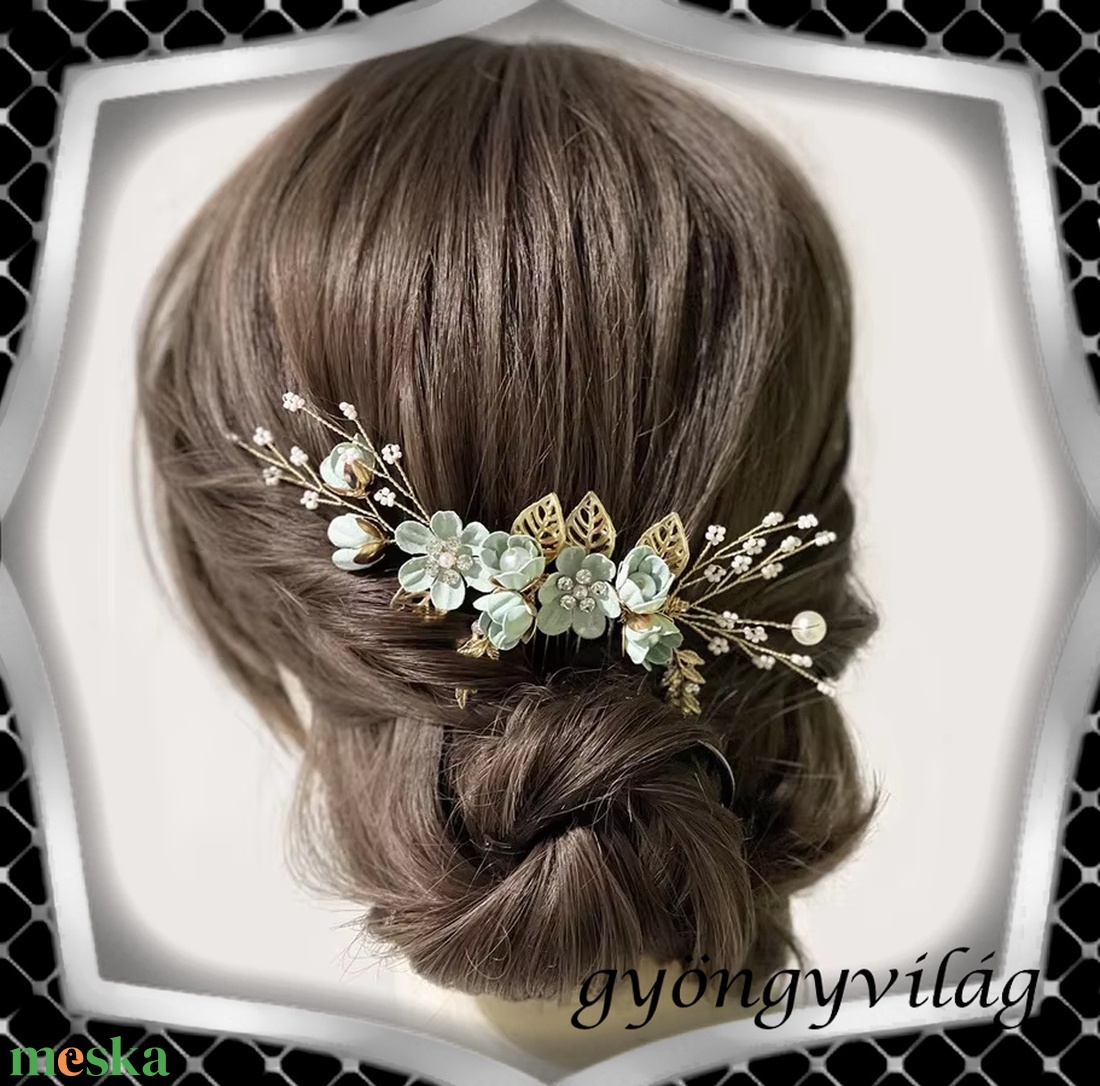 Ékszerek-hajdíszek, hajcsatok: Esküvői, menyasszonyi, alkalmi hajdísz ES-H-FÉ63a fehér - esküvő - hajdísz - fésűs hajdísz - Meska.hu