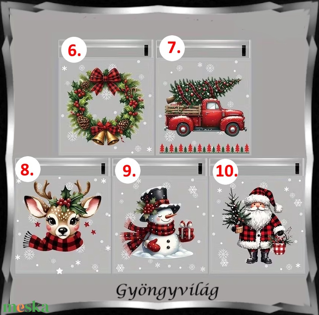 Ékszerek-csomagoló anyag: Karácsonyi celofán zacskó EK-Z14 több féle - karácsony - karácsonyi ajándékozás - karácsonyi ajándékcsomagolás - Meska.hu