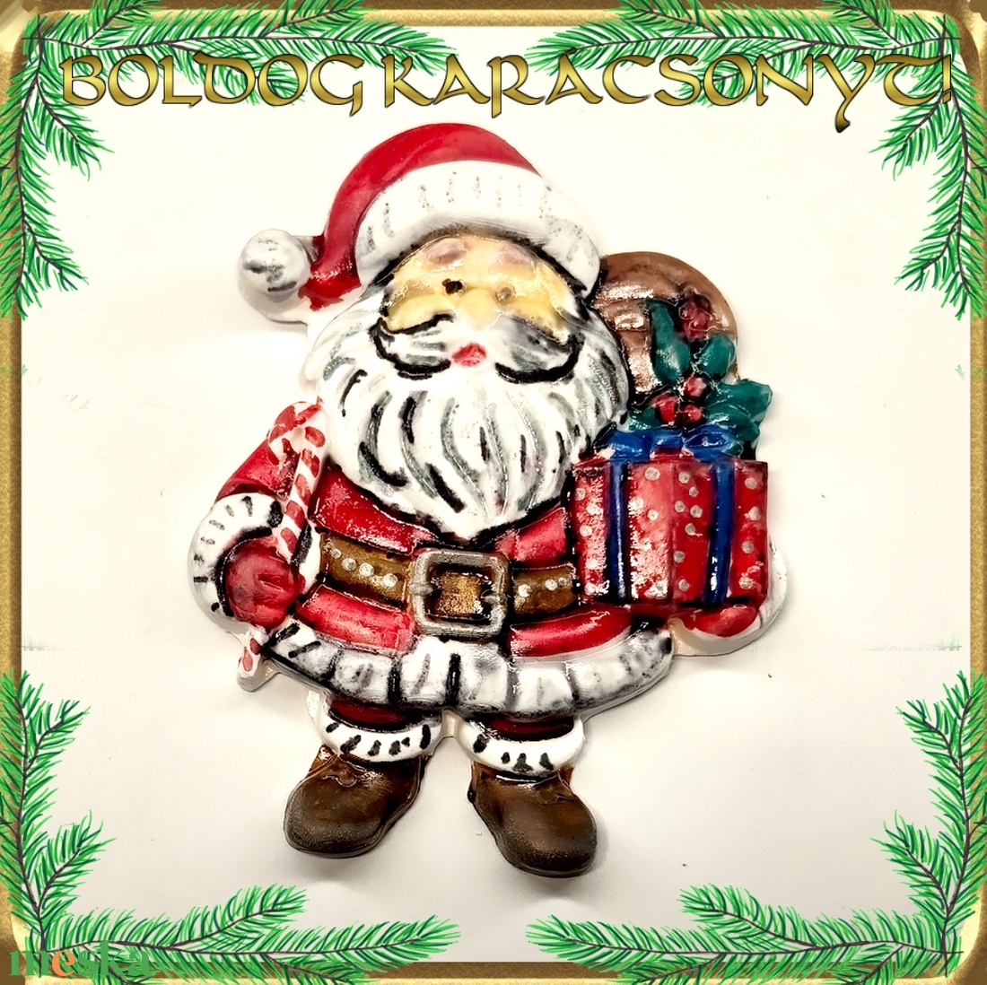 Karácsonyi hűtőmágnes S-KA26-01 - otthon & életmód - dekoráció - dísztárgy - Meska.hu