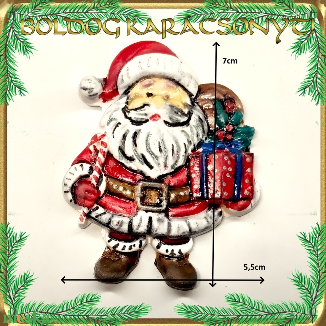 Karácsonyi hűtőmágnes S-KA26-01 - otthon & életmód - dekoráció - dísztárgy - Meska.hu