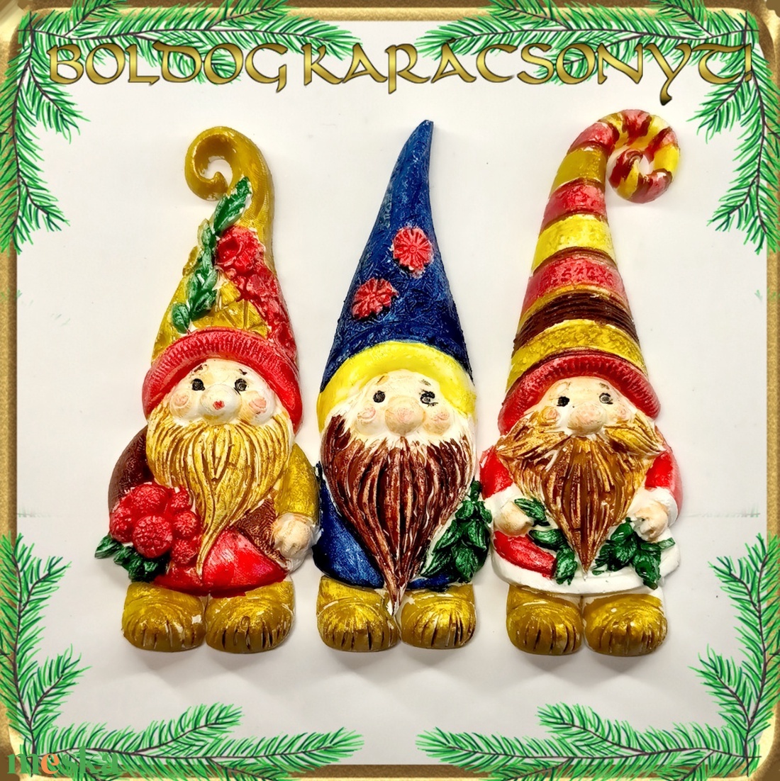 Karácsonyi hűtőmágnes S-KA26-02 több szinben - otthon & életmód - dekoráció - dísztárgy - Meska.hu