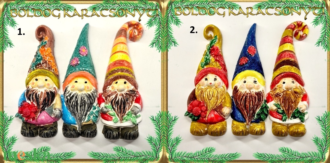 Karácsonyi hűtőmágnes S-KA26-02 több szinben - otthon & életmód - dekoráció - dísztárgy - Meska.hu