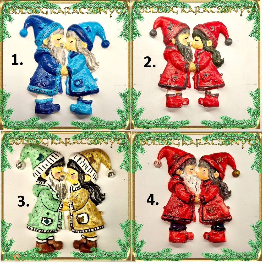 Karácsonyi hűtőmágnes S-KA26-03 több szinben - otthon & életmód - dekoráció - dísztárgy - Meska.hu