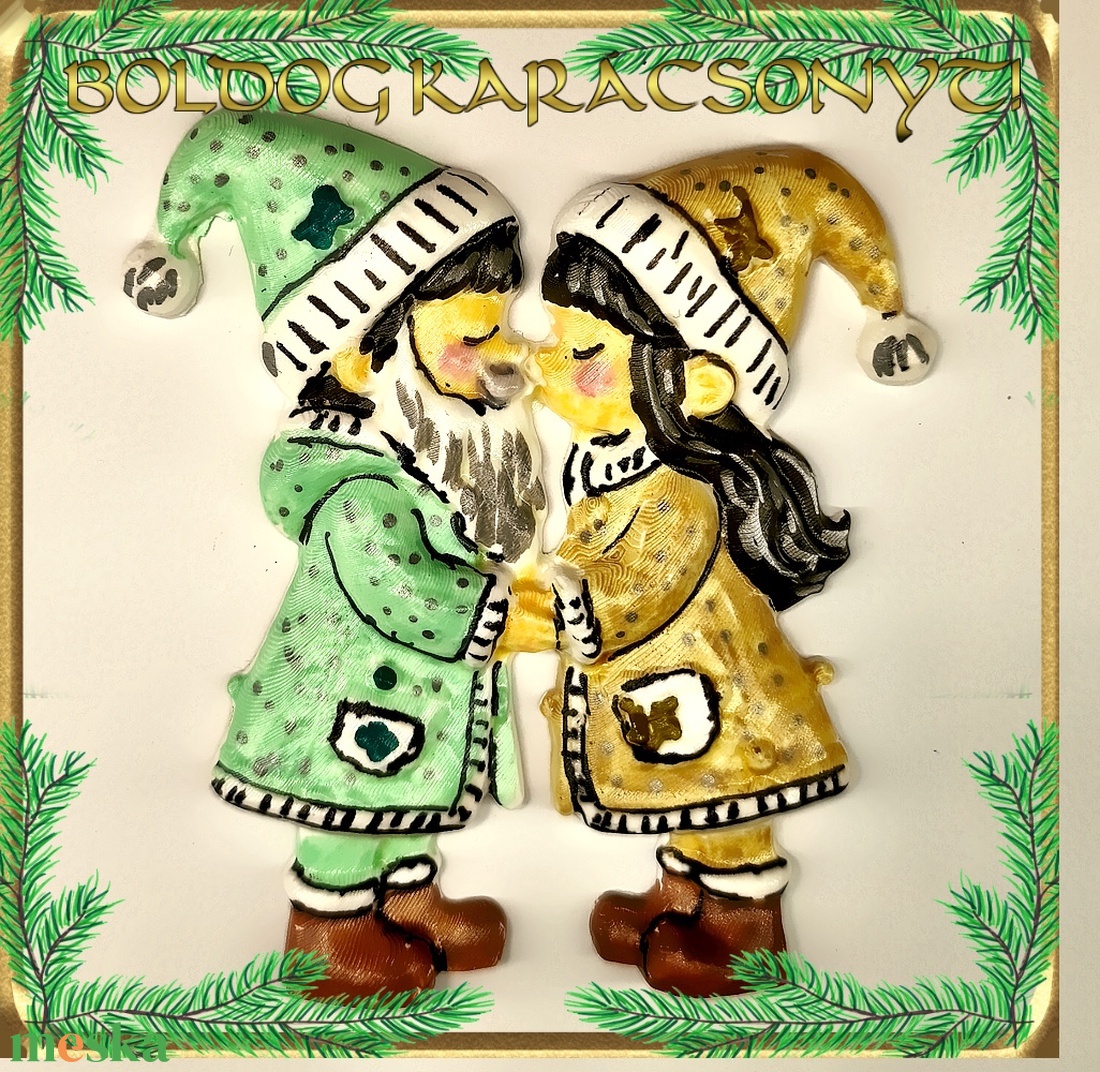 Karácsonyi hűtőmágnes S-KA26-03 több szinben - otthon & életmód - dekoráció - dísztárgy - Meska.hu