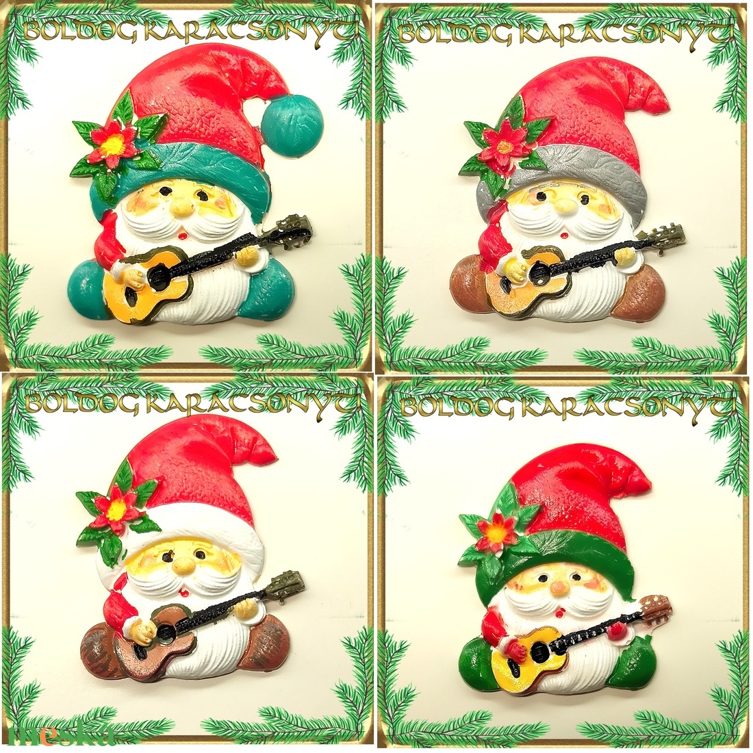 Karácsonyi hűtőmágnes S-KA26-04 több szinben - otthon & életmód - dekoráció - dísztárgy - Meska.hu