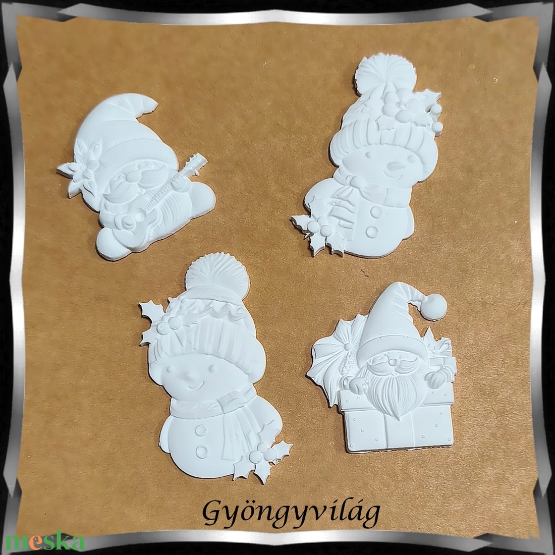 Karácsonyi festhető gipsz figurák Gipsz-01 - diy (csináld magad) - egységcsomag - Meska.hu