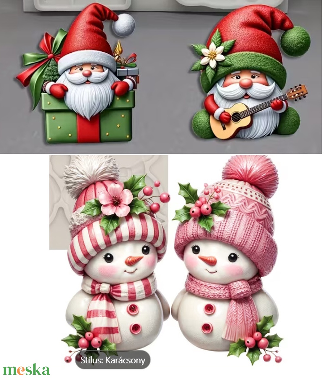 Karácsonyi festhető gipsz figurák Gipsz-01 - diy (csináld magad) - egységcsomag - Meska.hu