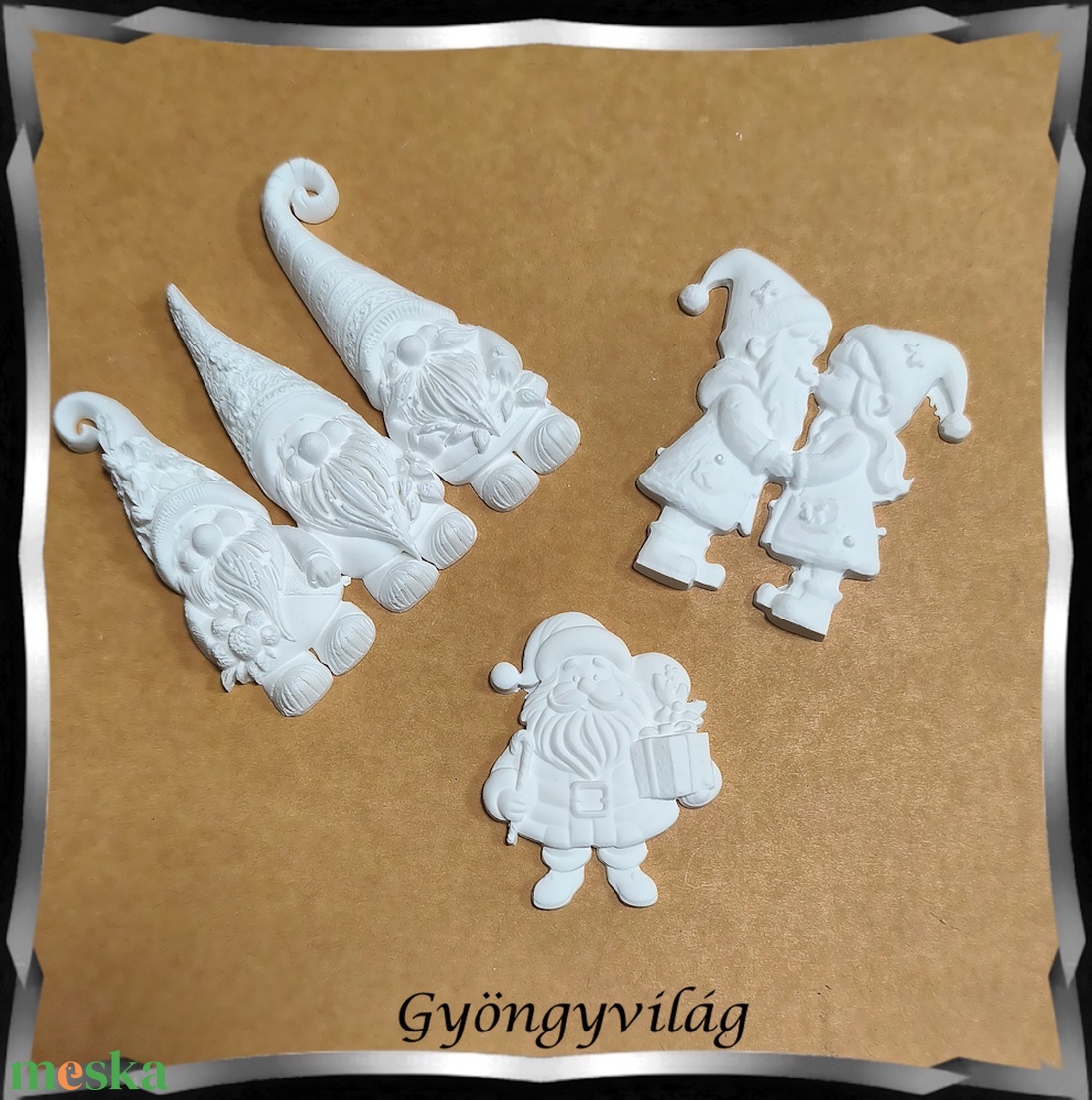 Karácsonyi festhető gipsz figurák Gipsz-02 - diy (csináld magad) - egységcsomag - Meska.hu