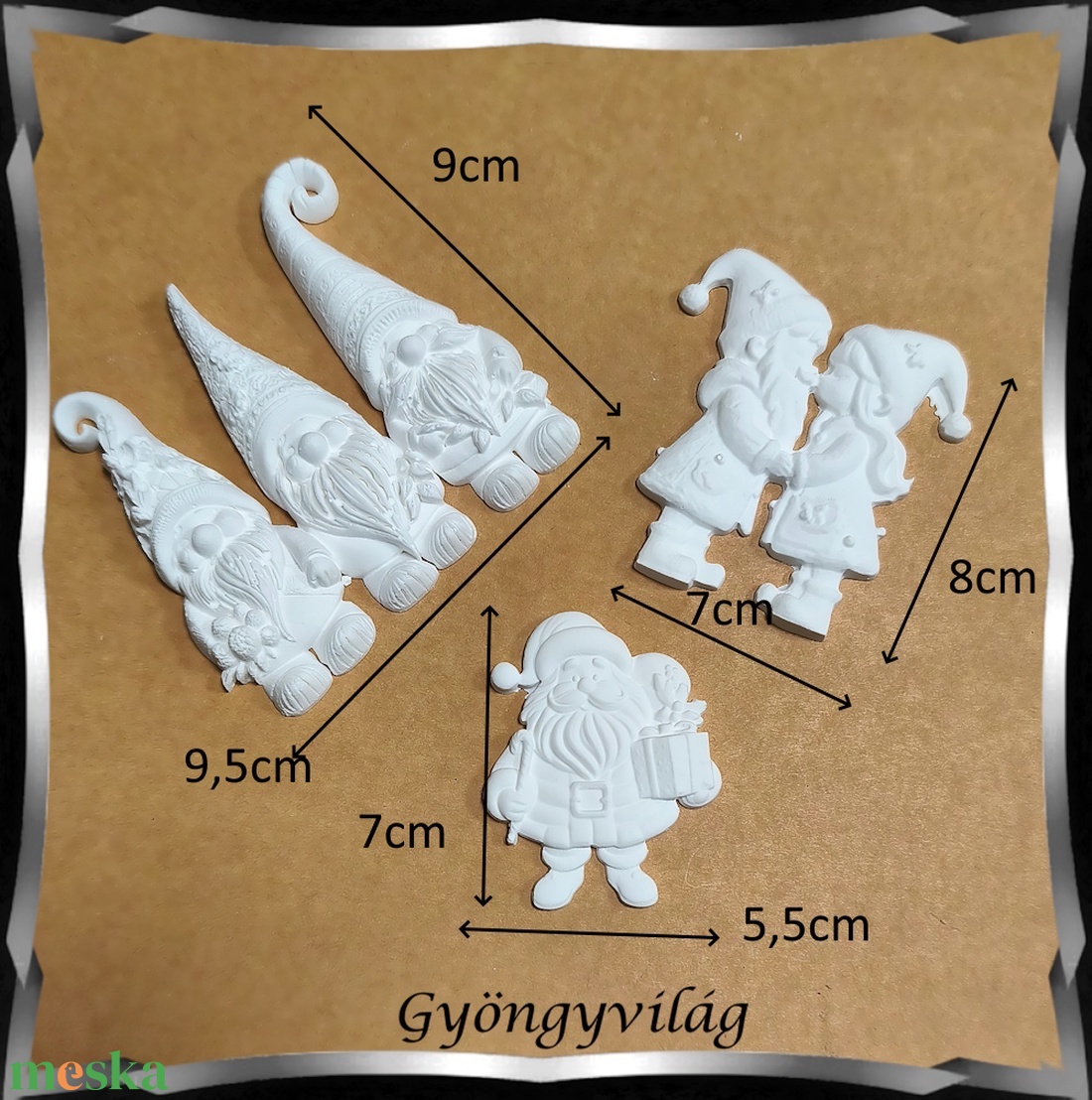 Karácsonyi festhető gipsz figurák Gipsz-02 - diy (csináld magad) - egységcsomag - Meska.hu