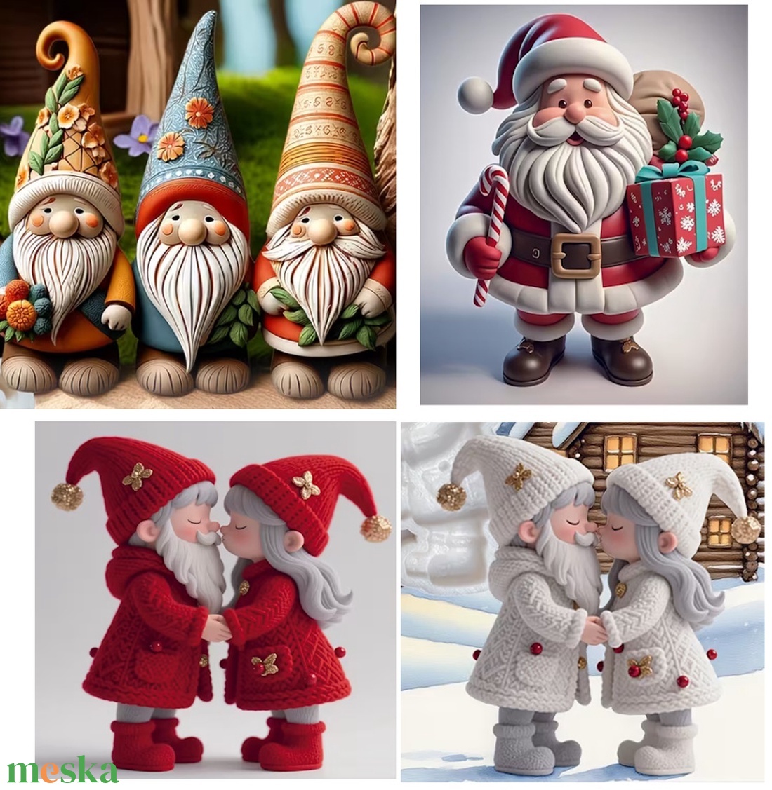 Karácsonyi festhető gipsz figurák Gipsz-02 - diy (csináld magad) - egységcsomag - Meska.hu