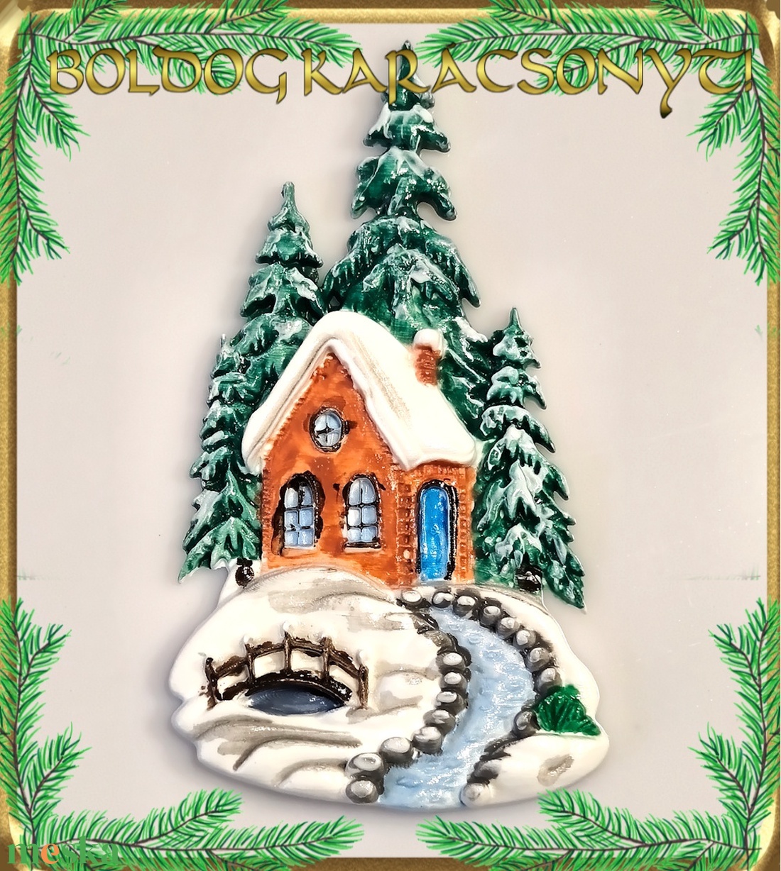 Karácsonyi hűtőmágnes S-KA26-07-1 - otthon & életmód - dekoráció - dísztárgy - Meska.hu