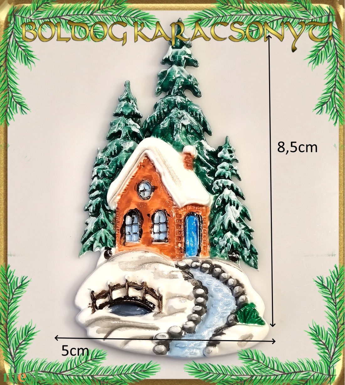 Karácsonyi hűtőmágnes S-KA26-07-1 - otthon & életmód - dekoráció - dísztárgy - Meska.hu