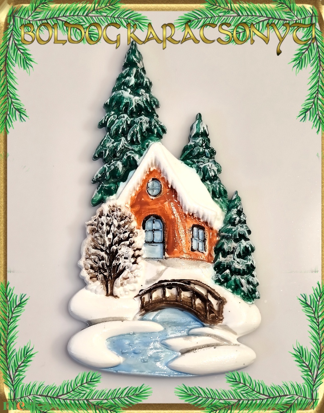 Karácsonyi hűtőmágnes S-KA26-07-2 - otthon & életmód - dekoráció - dísztárgy - Meska.hu