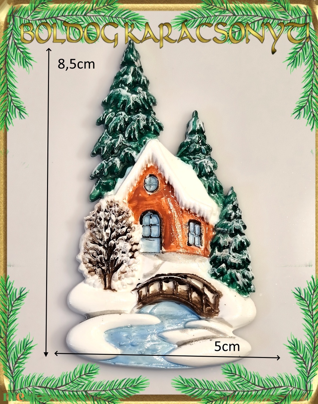 Karácsonyi hűtőmágnes S-KA26-07-2 - otthon & életmód - dekoráció - dísztárgy - Meska.hu