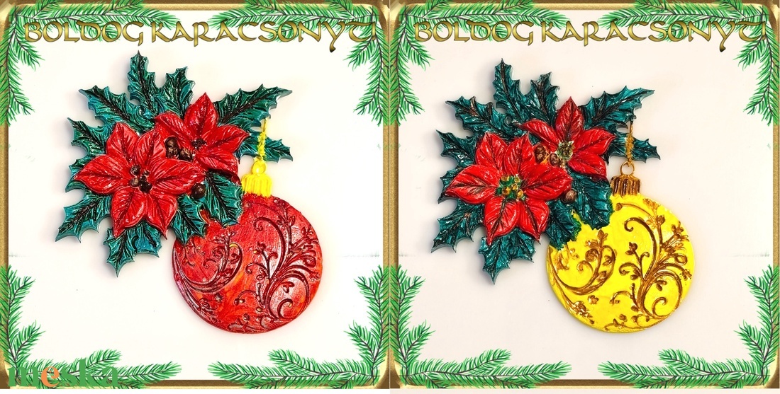 Karácsonyi hűtőmágnes S-KA26-09 több szinben - otthon & életmód - dekoráció - dísztárgy - Meska.hu