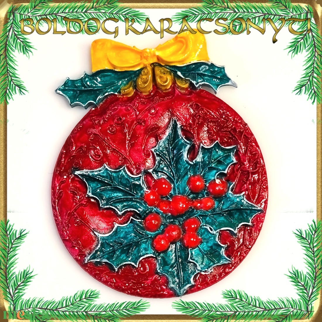 Karácsonyi hűtőmágnes S-KA26-10 több szinben - otthon & életmód - konyhafelszerelés, tálalás - konyhai dekoráció - hűtőmágnes - Meska.hu