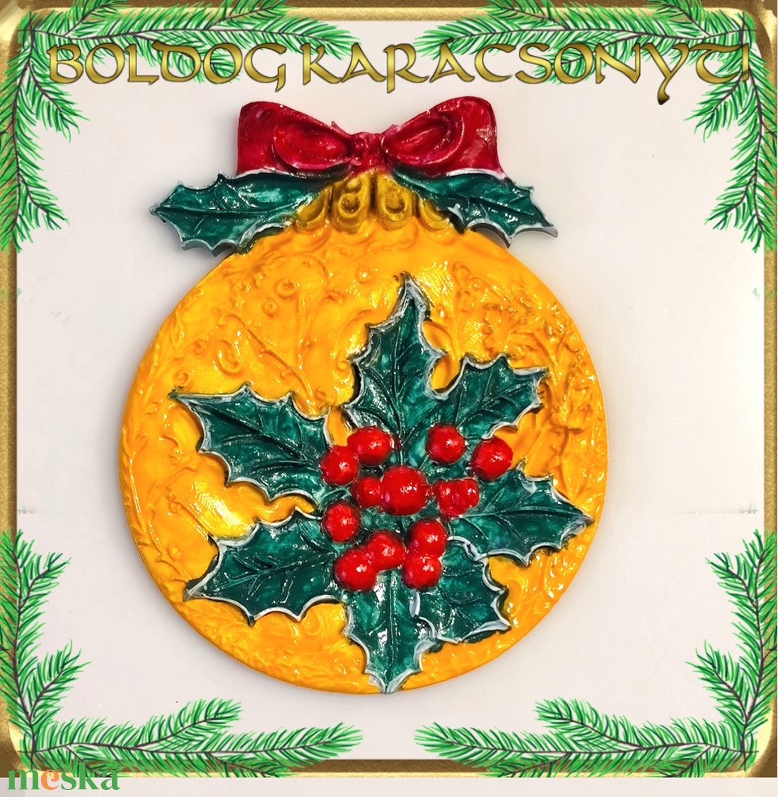 Karácsonyi hűtőmágnes S-KA26-10 több szinben - otthon & életmód - konyhafelszerelés, tálalás - konyhai dekoráció - hűtőmágnes - Meska.hu