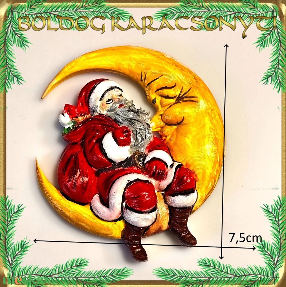 Karácsonyi hűtőmágnes S-KA26-11 - otthon & életmód - dekoráció - dísztárgy - Meska.hu