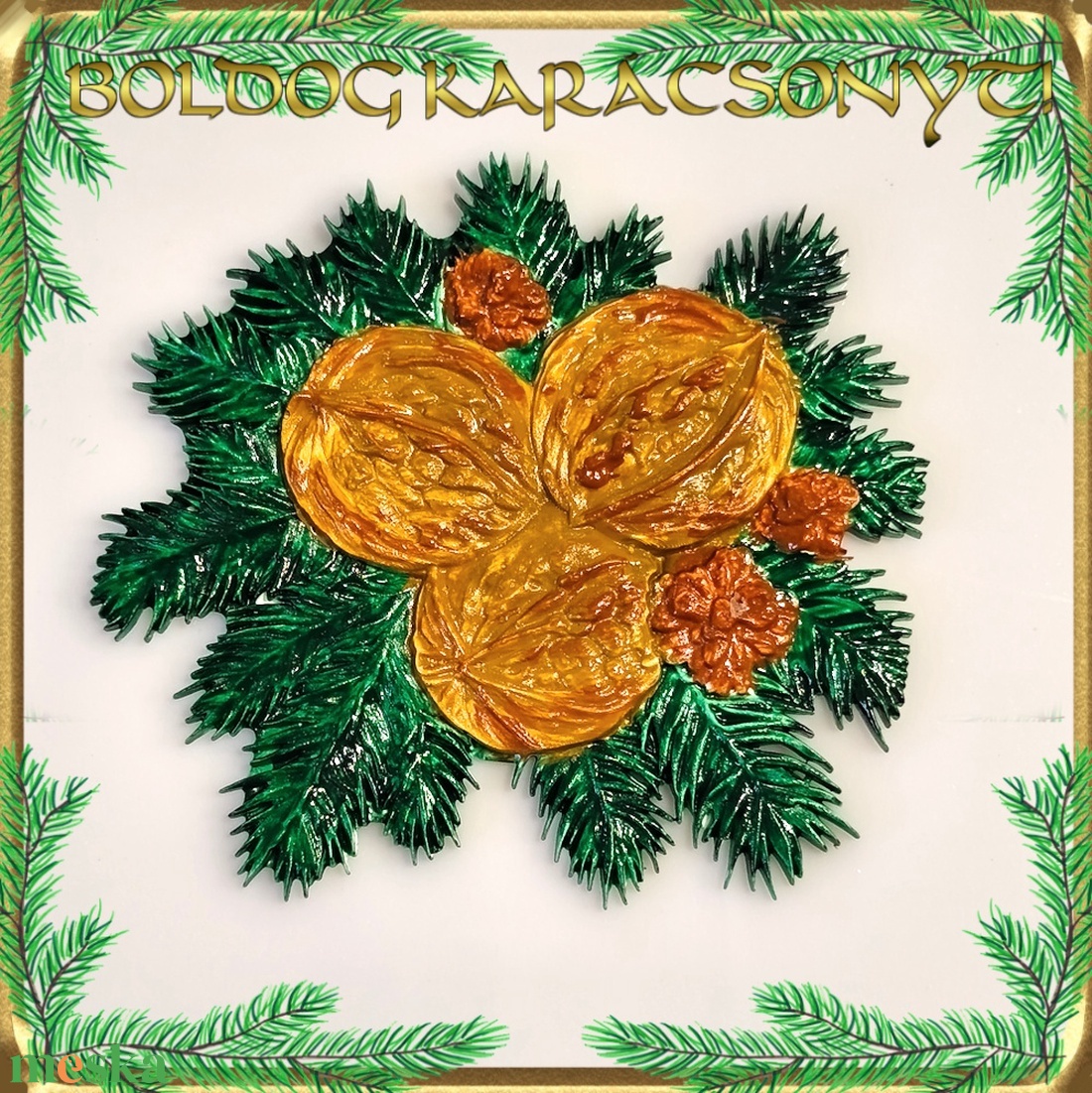 Karácsonyi hűtőmágnes S-KA26-12 - otthon & életmód - dekoráció - dísztárgy - Meska.hu