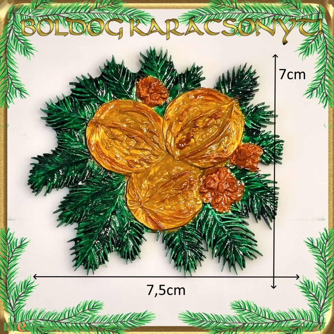 Karácsonyi hűtőmágnes S-KA26-12 - otthon & életmód - dekoráció - dísztárgy - Meska.hu