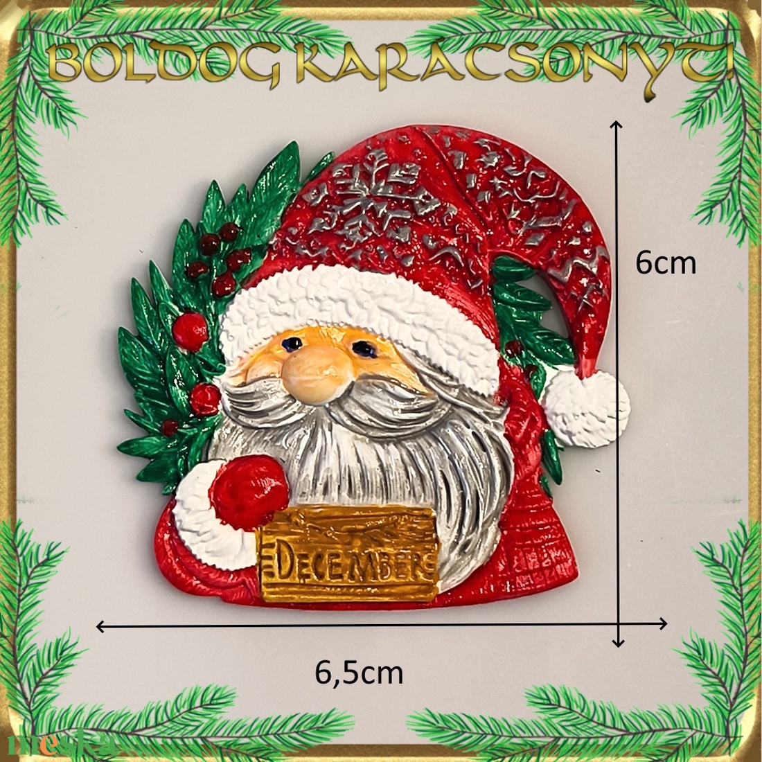 Karácsonyi hűtőmágnes S-KA26-13 - otthon & életmód - dekoráció - dísztárgy - Meska.hu