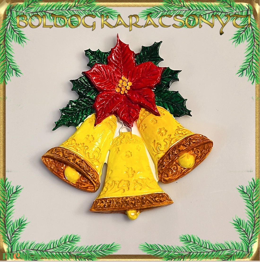 Karácsonyi hűtőmágnes S-KA26-14 - otthon & életmód - dekoráció - dísztárgy - Meska.hu