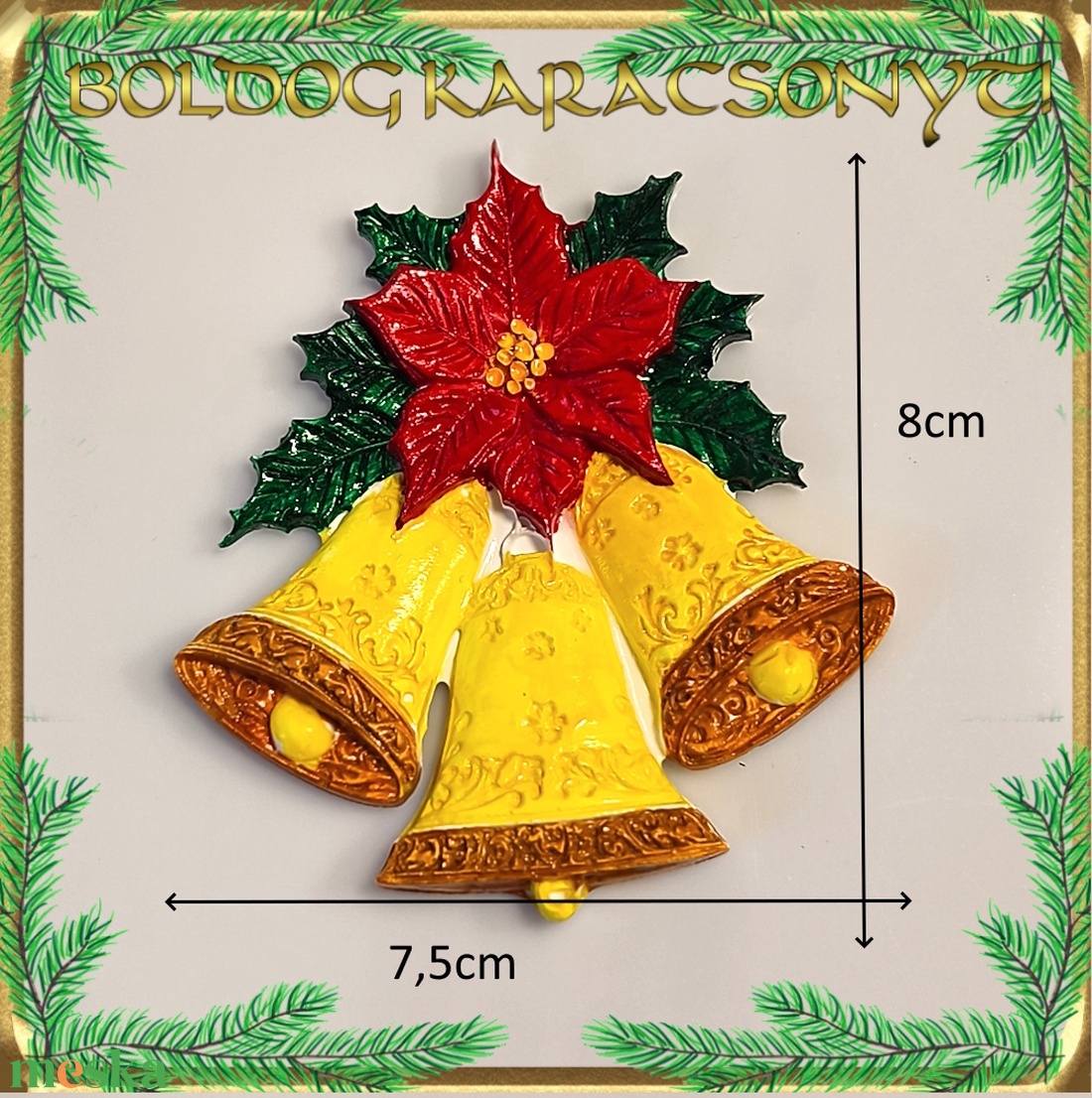 Karácsonyi hűtőmágnes S-KA26-14 - otthon & életmód - dekoráció - dísztárgy - Meska.hu