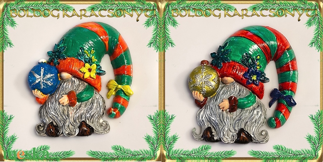 Karácsonyi hűtőmágnes S-KA26-106több szinben - otthon & életmód - dekoráció - dísztárgy - Meska.hu