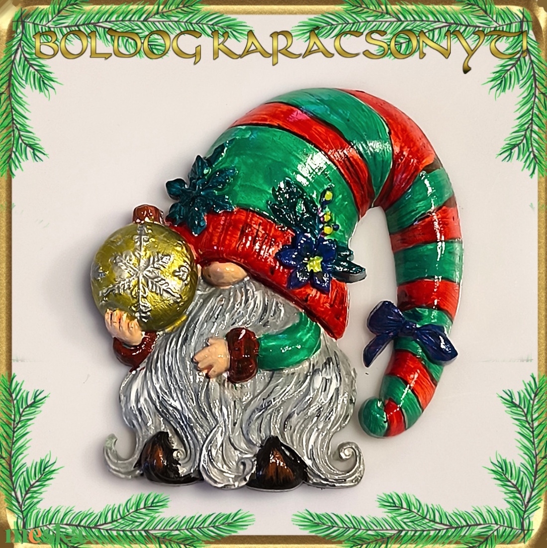 Karácsonyi hűtőmágnes S-KA26-106több szinben - otthon & életmód - dekoráció - dísztárgy - Meska.hu