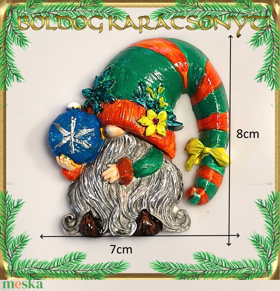 Karácsonyi hűtőmágnes S-KA26-106több szinben - otthon & életmód - dekoráció - dísztárgy - Meska.hu