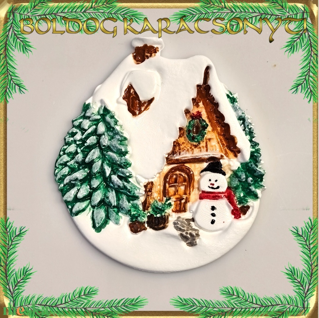 Karácsonyi hűtőmágnes S-KA26-20 - otthon & életmód - dekoráció - dísztárgy - Meska.hu