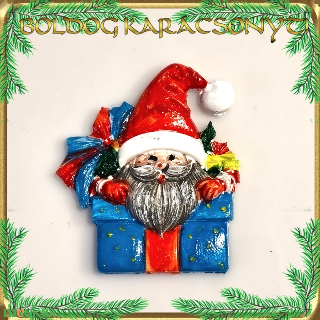 Karácsonyi hűtőmágnes S-KA26-21 - otthon & életmód - dekoráció - dísztárgy - Meska.hu